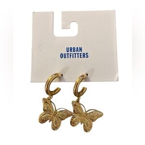 Urban Outfitters Gold Tone Butterfly Dangle Earrings New Jewelry Dainty Unisex